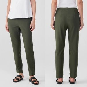 Eileen Fisher Green Washable Stretch Crepe Cropped Ankle Pants